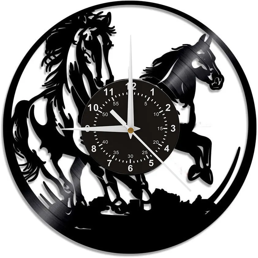 ZK30 Wall Clock Animal Theme 3D Watch Clocks 16 Colors Modern Design Vinyl Record Vintage Decor Wall Art Montre Mural Pour Salon