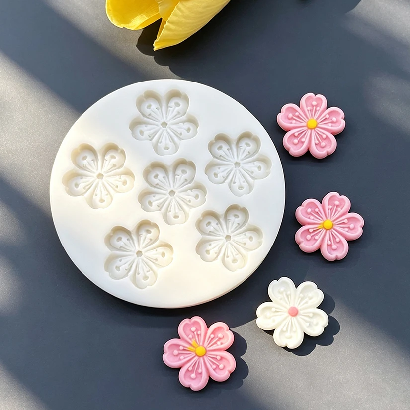 Flower Sakura Silicone Sugarcraft Mold Resin Tools Cupcake Baking Mould Fondant Cake Decorating Tools
