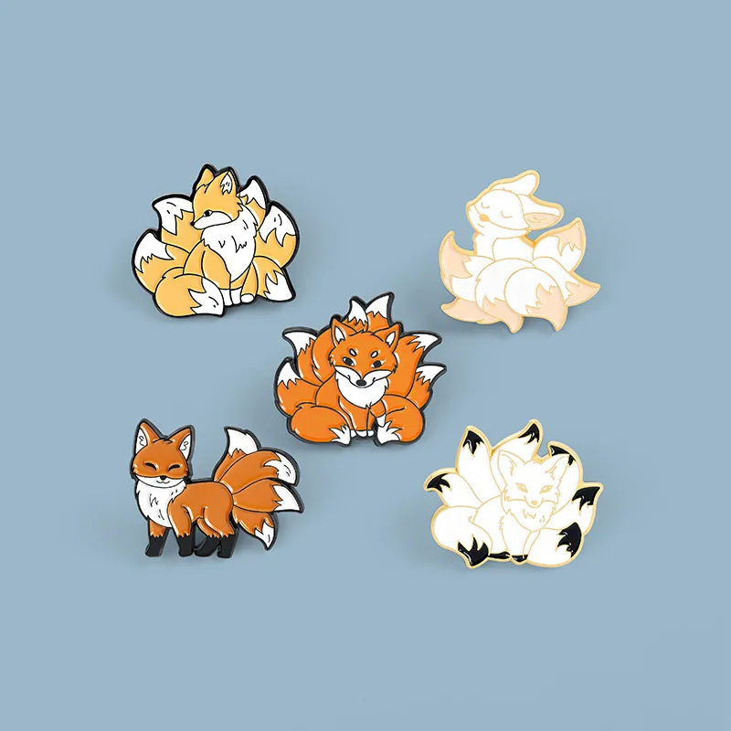 Fox Quotations Enamel Pins I AM BUSY Fun Banner Brooch Lapel Badge Bag Cartoon Animal Jewelry Gift for Friend