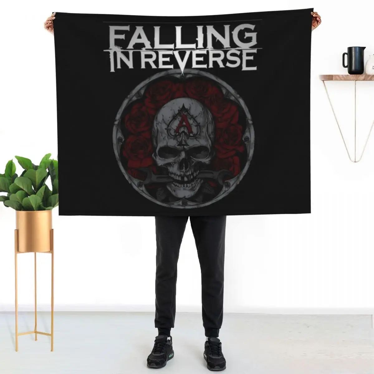 Falling In Reverse The Best Group Music Rock Band Throw Blanket Plush Sofa Throw Multi-Purpose manga Luxury St Blankets