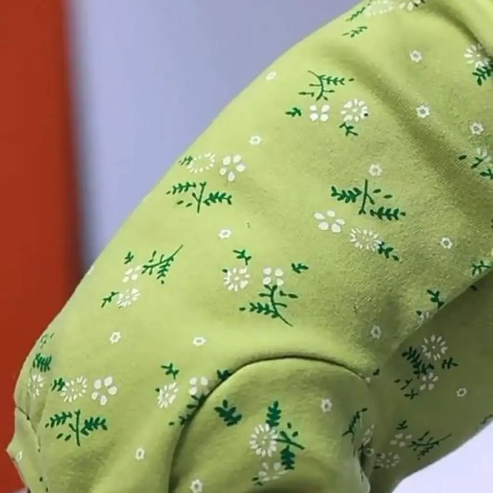 Fashion Green Cats Floral Long Sleeves Warm Comfortable Cats Four-Legged Hoodie Soft Hairless Cat Clothes Cornish