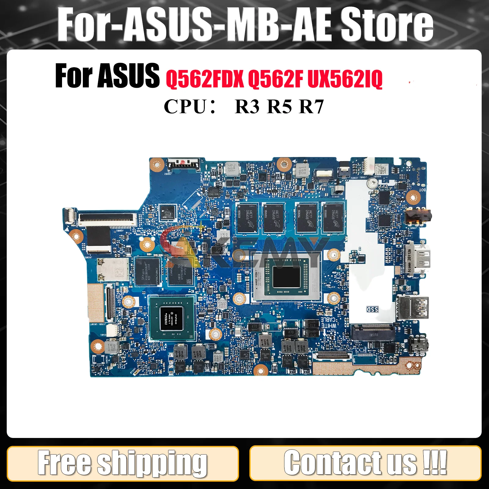 

UX562IQ Материнская плата для ноутбука ASUS ZenBook Q562F UX562 Q562FDX UX56IQ Материнская плата для ноутбука с процессором R3 R5 R7 100% tests OK stk