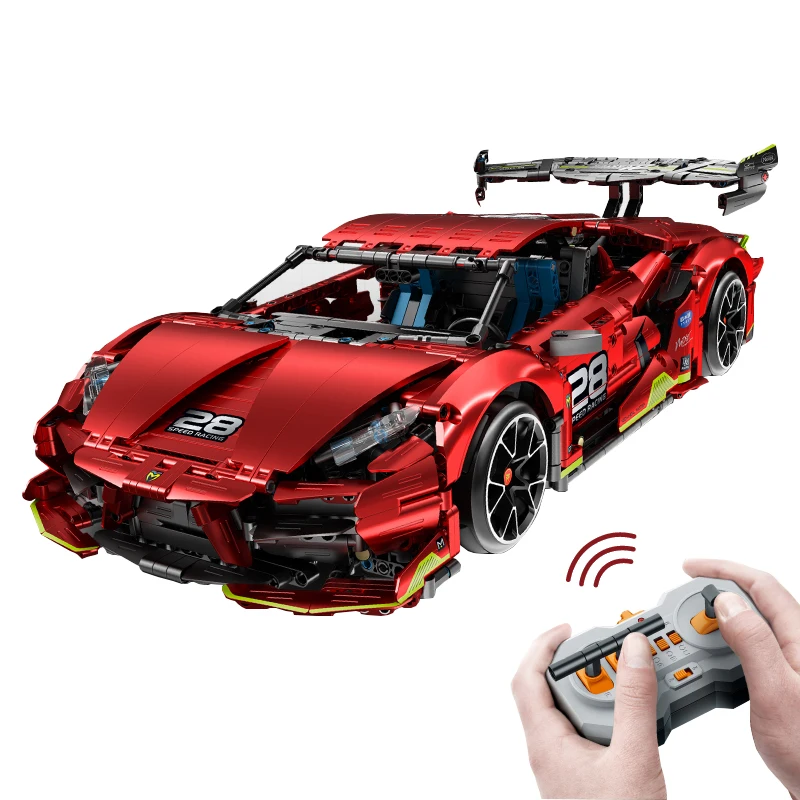 IN STOCK High Tech Remote Control Drift Sports Car Building Blocks Model MOC Technical Racing Bricks Toys for Children Gift Set