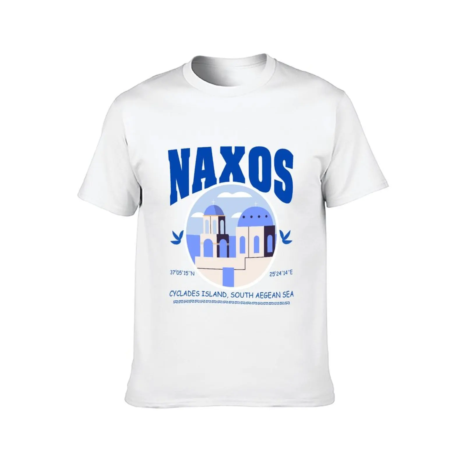 تي شيرت Naxos Cyclades Island تي شيرت رجالي من القطن عالي الجودة تي شيرت مصمم