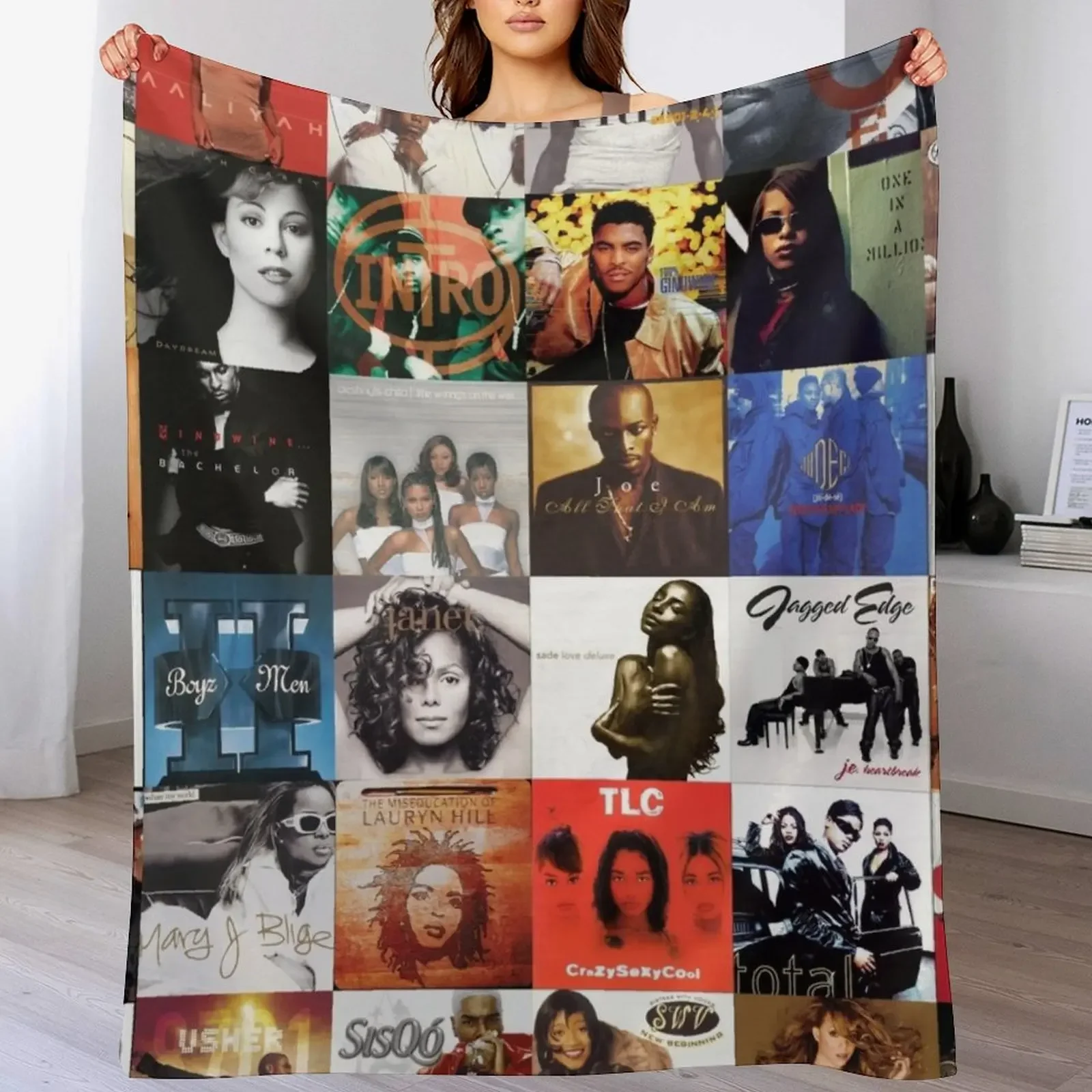 

HISTORY 90s RNB - HOME DECOR Throw Blanket Giant Sofa wednesday decorative Decorative Beds Blankets
