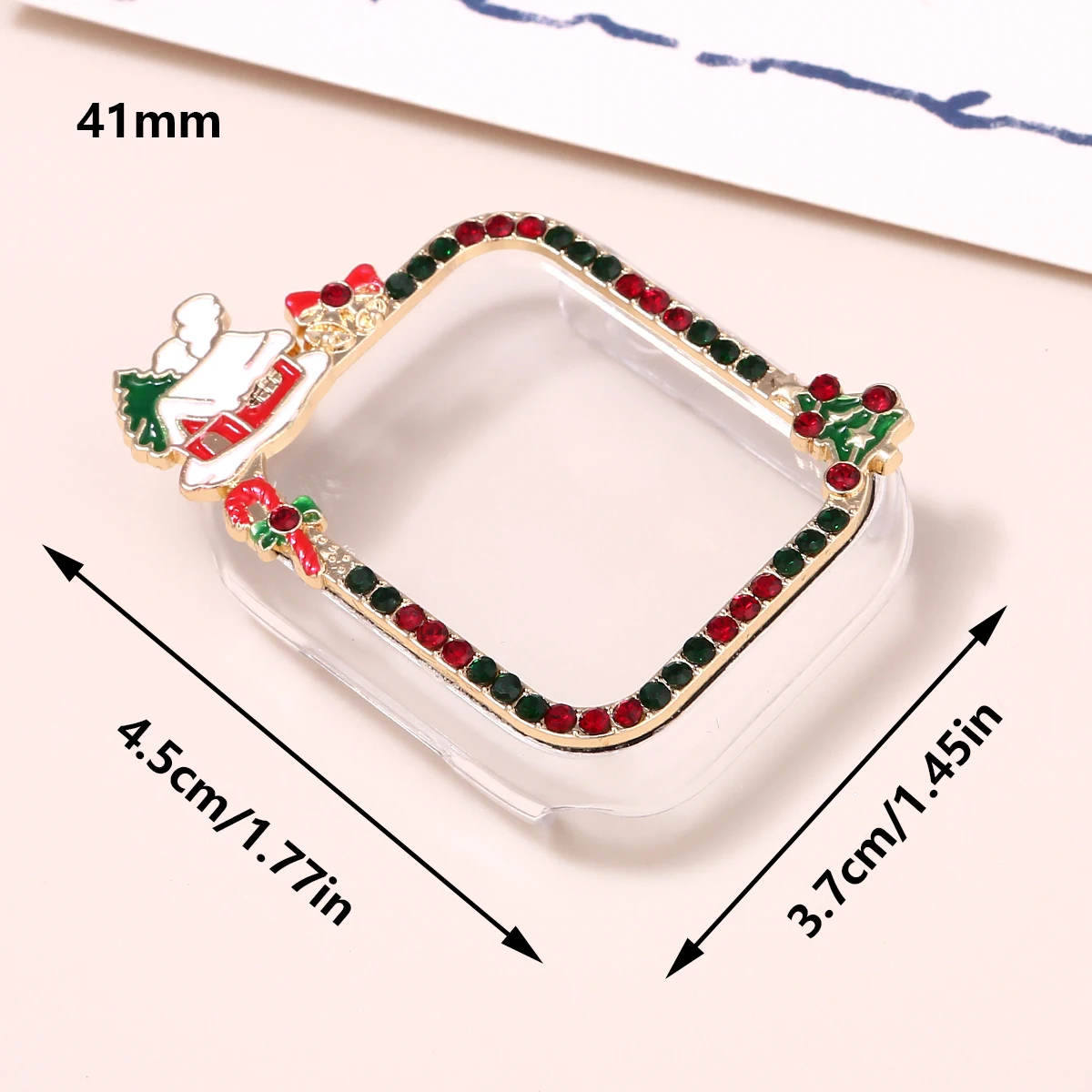 Protective Case for Apple Watch Case 9/8/7 41mm 45mm Christmas Bling Rhinestone Women Bumper Frame Cover iWatch Series 40/44mm