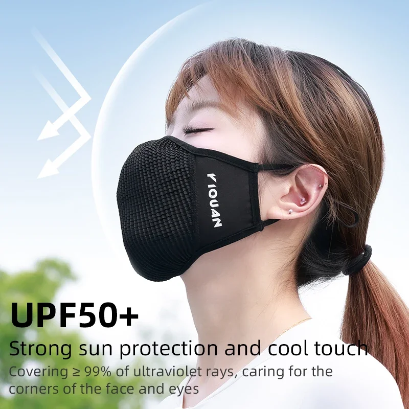 

3D Sports Cycling Mask Summer Ice Silk Face Shield with Breathable Mesh Sun Protection for Outdoor Activities