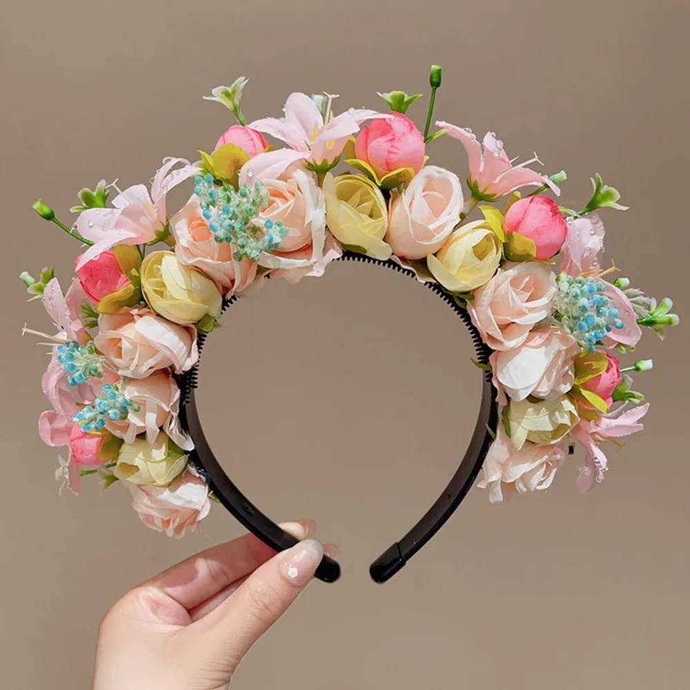 

Cloth Quanzhou Head-pinned Flower Headdress Garland Simulation Flower Hair Band Hair Accessories Photograph Props