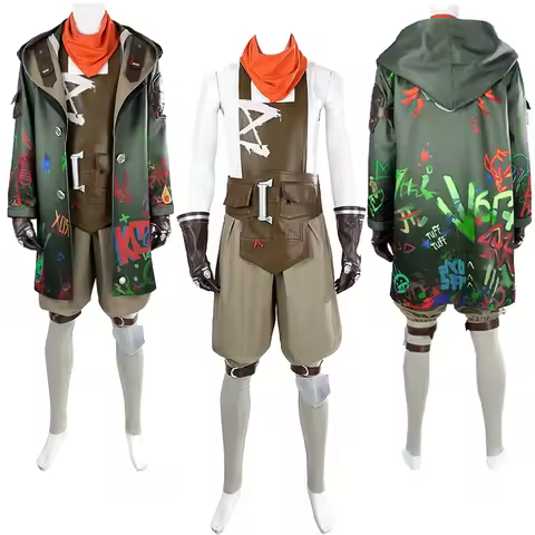 Acrane Ekko Cosplay Male Costume Game LOL Roleplay Shirt Coat Pants Gloves Outfits Halloween Carnival Party Fantasia Men Suit