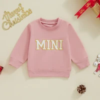 Citgeett Spring Mommy and Me Matching Outfits 0-3Y Letter Embroidery Long Sleeve Pullovers Fall Sweatshirt Tops 5