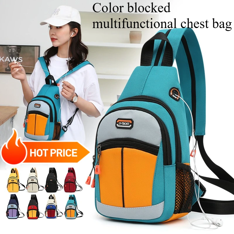 

Мужской рюкзак через плечо большой вместимости, модная многофункциональная нагрудная сумка на одно плечо из ткани Оксфорд для улицы