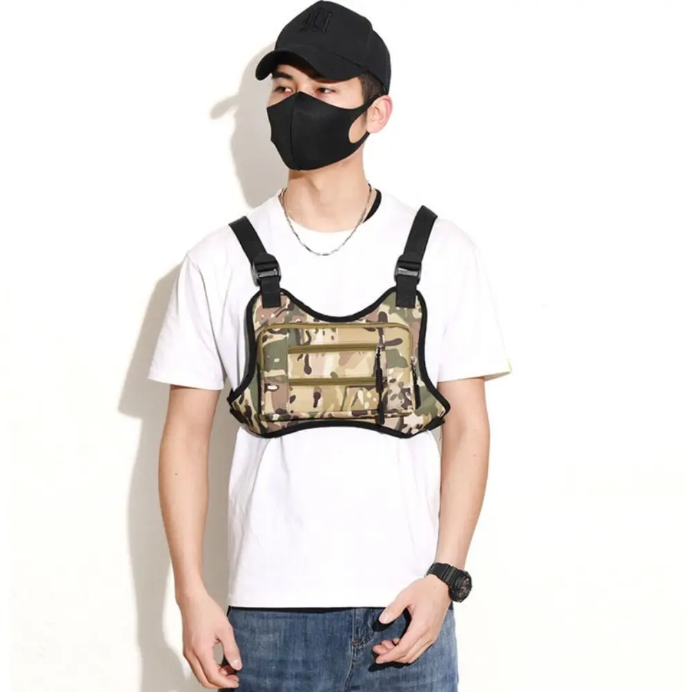 

Adjustable Sports Vest Bag Water Resistant Lightweight MOLLE Chest Bag Oxford Cloth Multi-functional Multi-functional Chest Bag