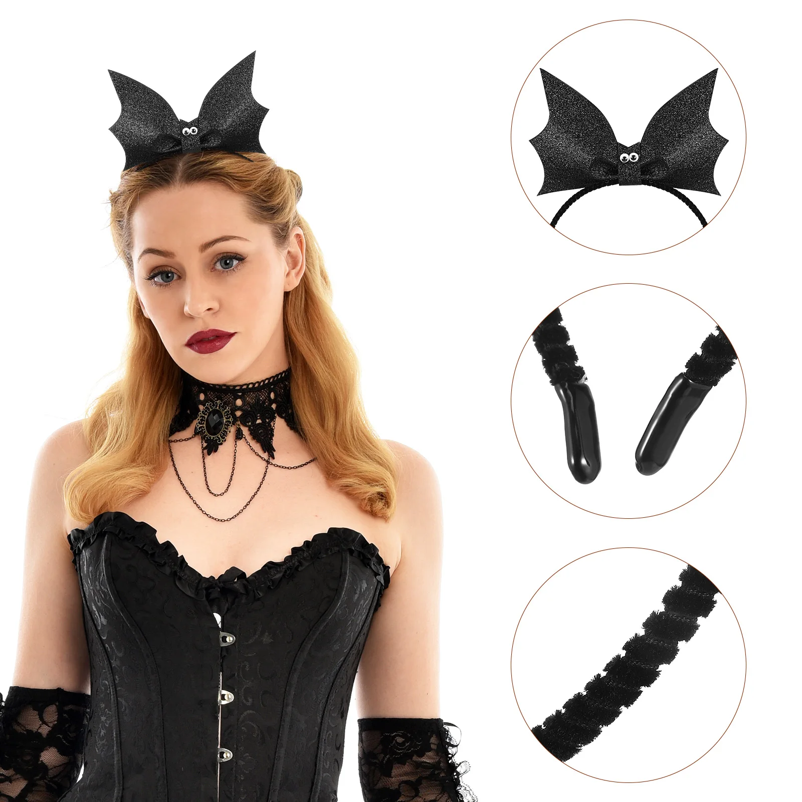 ที่คาดผมรูปค้างคาวประดับเลื่อม สำหรับงานปาร์ตี้แฟนซี งานคาร์นิวัล คริสต์มาส อีสเตอร์ ปีใหม่ งานเลี้ยงฉลอง น้ำหนักเบา