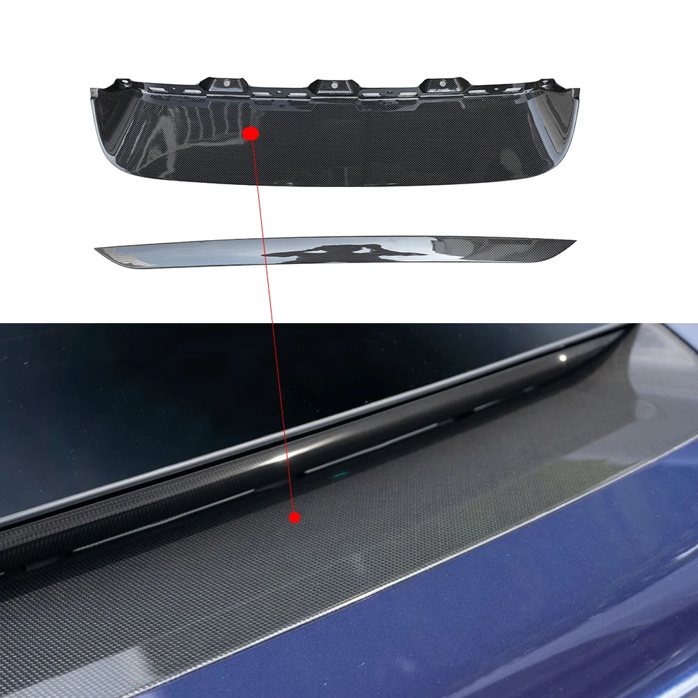 For Ferrari 812 2017 OEM Style Car Rear Trunk Lid Panel Sticker Black Dry Carbon Fiber Luggage Compartment Guard Hood Accessory