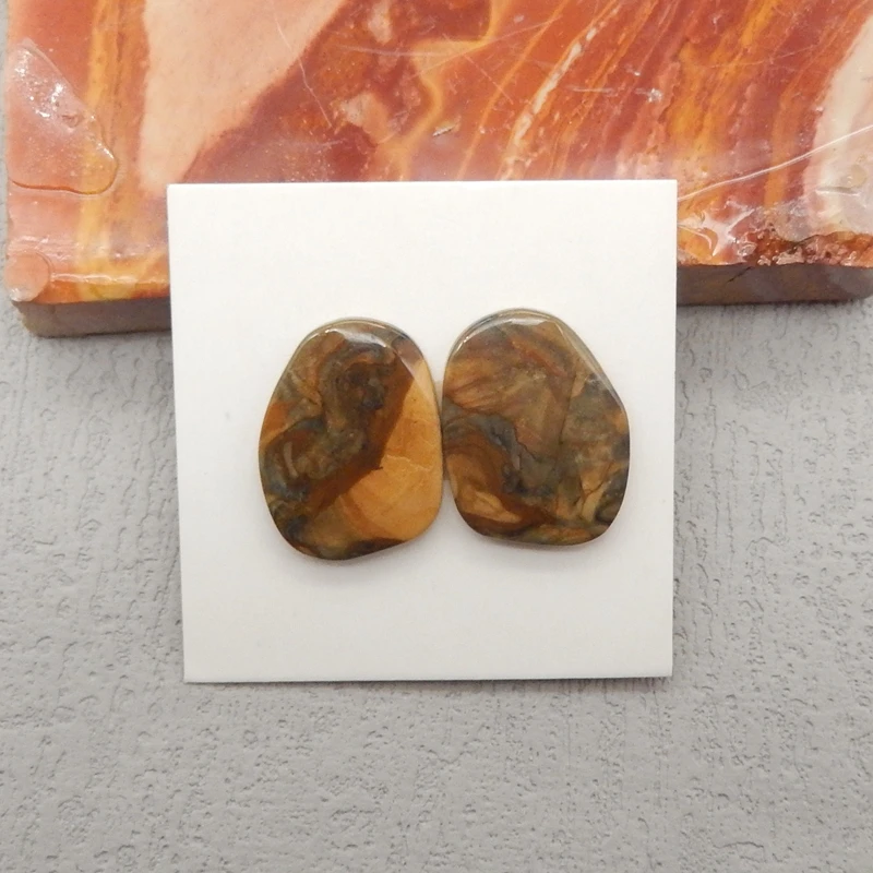 Immagine di moda da donna Jasper Pietra naturale Cabochon Perline Gioielli 19x14x3mm 2,6g