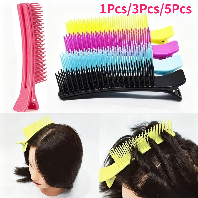 Professional Hair Grip Clamps Salon Hair Section Cutting Clips Comb Barber Dyeing Perm Hair Pins Home DIY Barrette Hair Styling