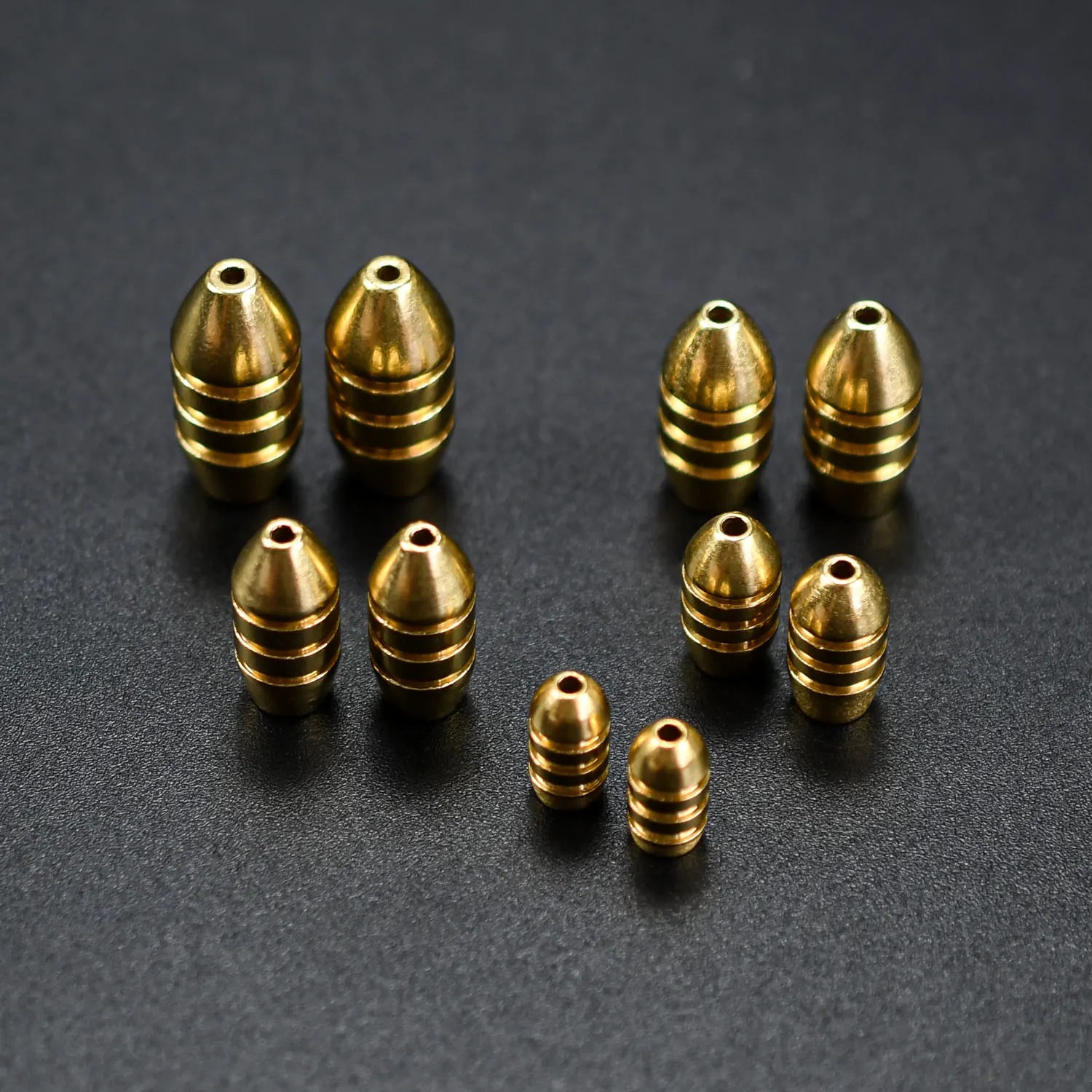 Topranc Multiple Sizes Copper Alloy Oval Fishing Weights Rustproof Sinker Freshwater Saltwater Fishing Rig Accessories