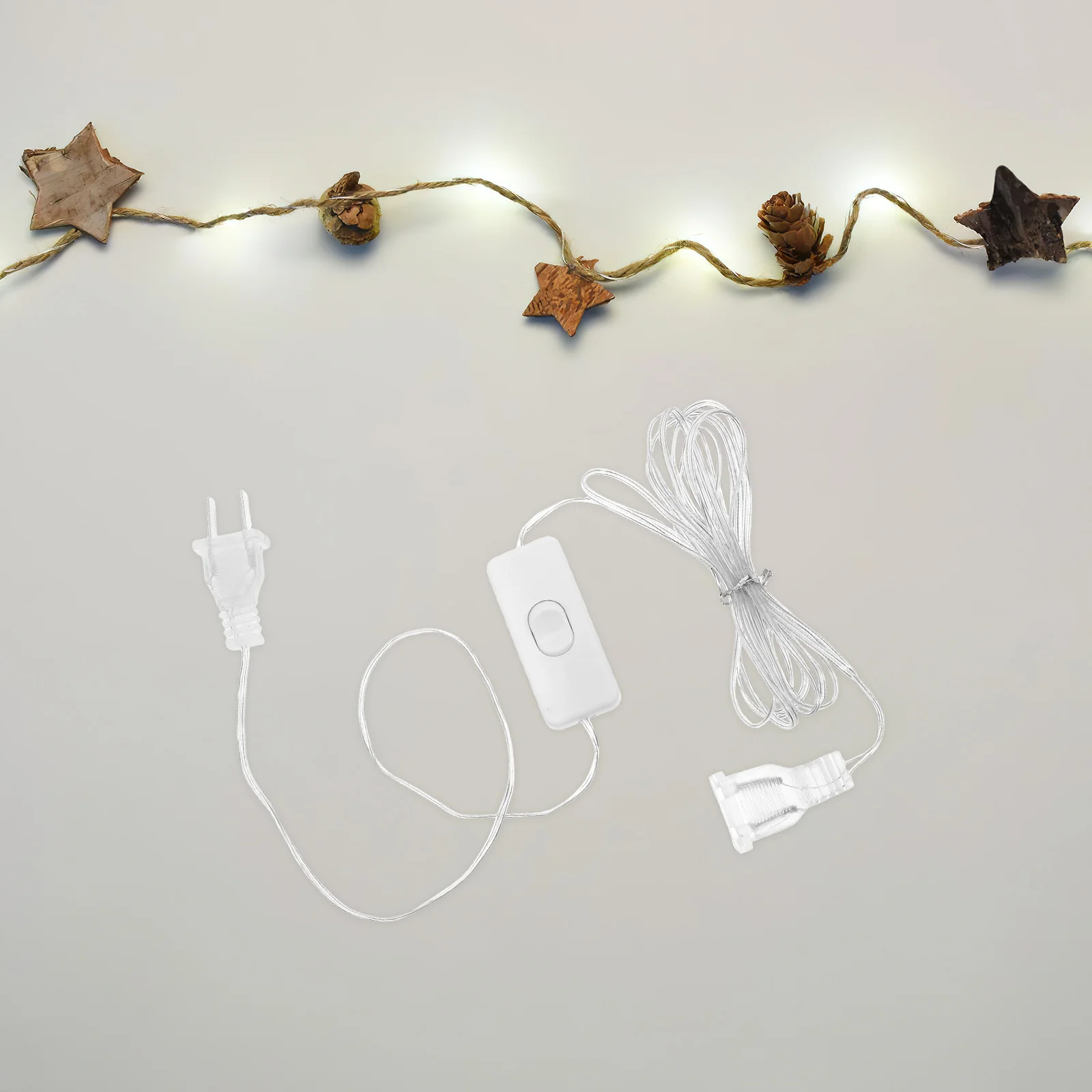 

5m LED Light Strip Extension Cord Transparent PVC Material for Christmas Curtain Lights Easy Installation Us Plug