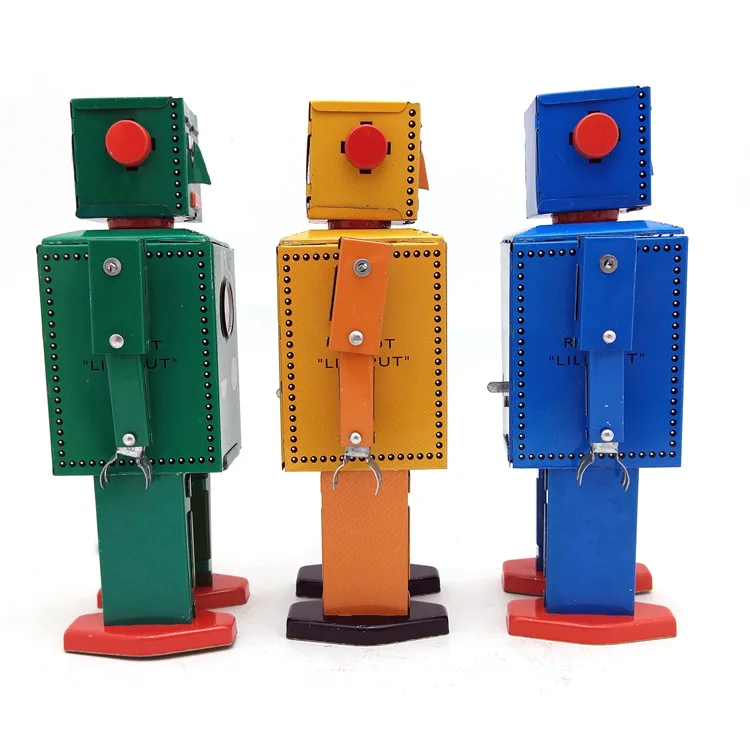 MS397 Mały robot ze stalowymi zębami Kolekcje dla dorosłych Kreatywne prezenty Rekwizyty fotograficzne Rzemiosło blaszane