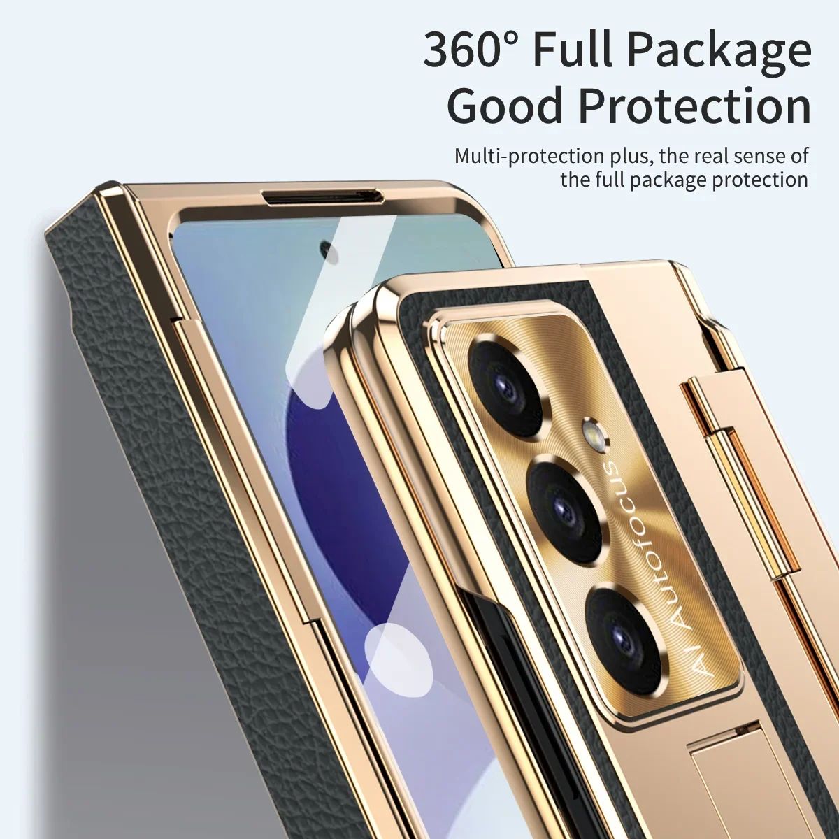 For  Samsung Galaxy Z Fold 8 Ultra Fold 8 7 6 5 phone case, foldable screens, solid color leather shockproof protective case
