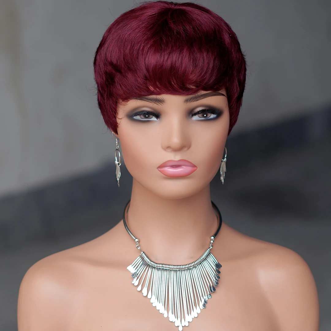 Rote Perücke aus Echthaar Kurz – Short Pixie Cut Wig Human Hair Cheap Bewertung und Preis