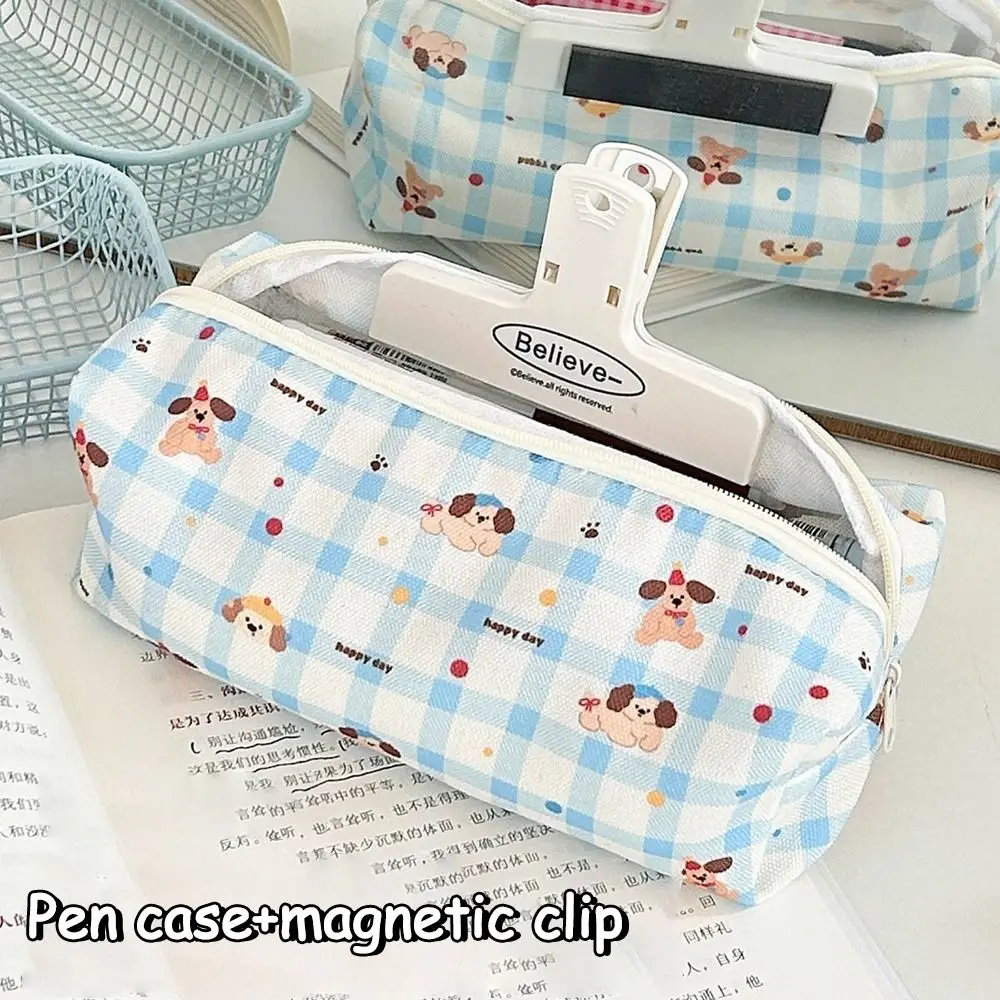 

Cartoon Cute Puppy Pencil Case Canvas Large Capacity Pen Bags Student Stationery Organizer School Supplies