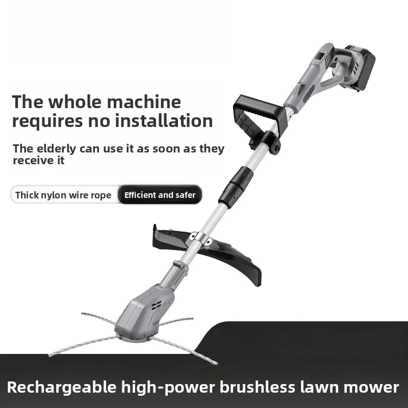 High Power Cordless Electric Lawn Mower Rechargeable Lithium Battery Backpack Weeder Farm Use Grass Cutting Weeding Machine