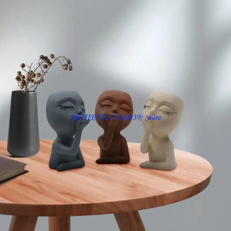 

E21F Silicone Flowerpot Mold Concrete Clay Crafts Mould Planter Epoxy Mold