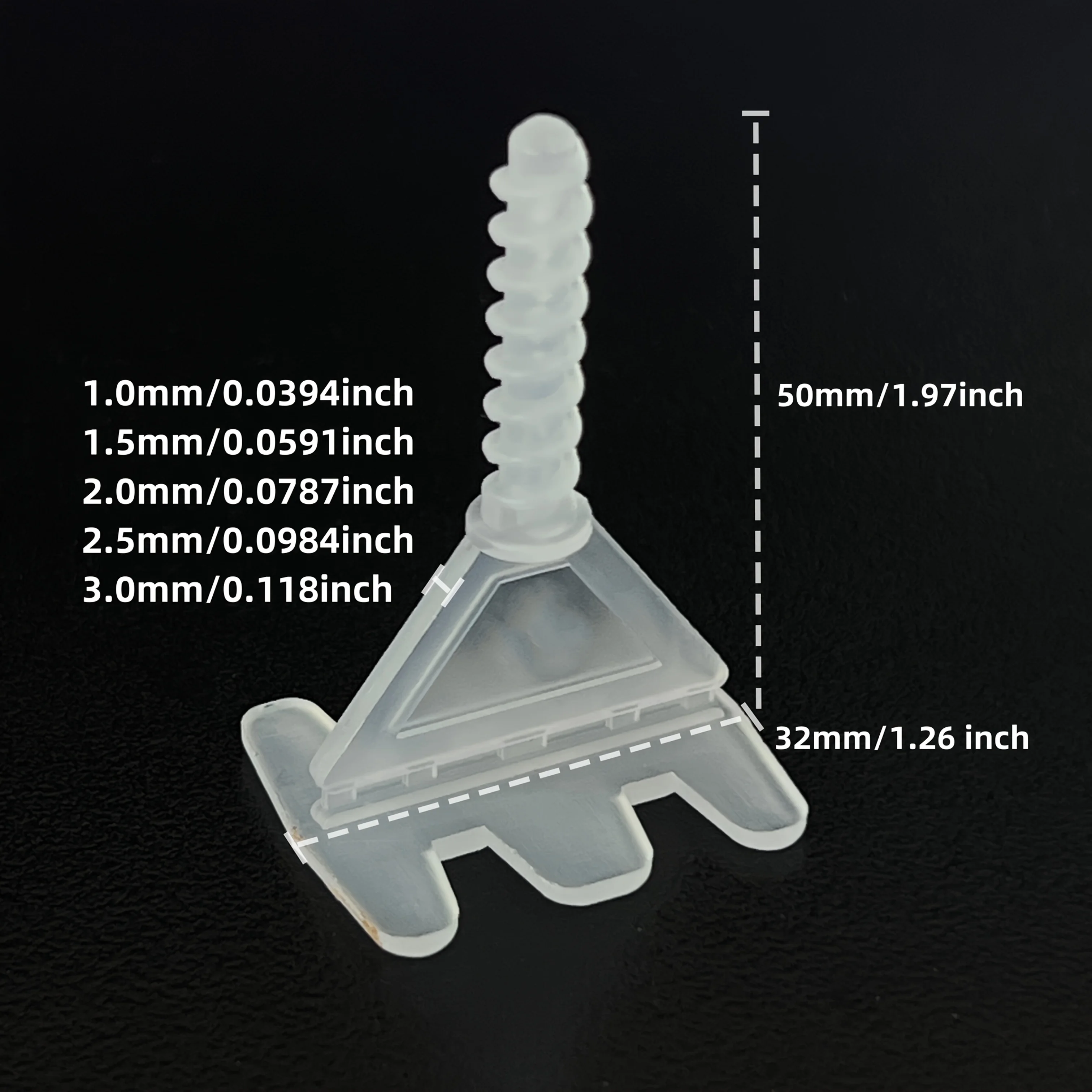 Zestaw podkładek poziomujących do płytek i wielorazowych osłonek, system poziomowania płytek z dystansem 1-3 mm, zestaw narzędzi budowlanych.