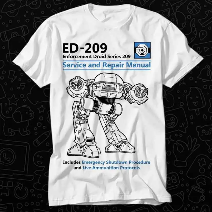 Anatomy of ED 209 Robot Service and Repair Manual T Shirt Top Adult Vintage Music Best Movie OZ483