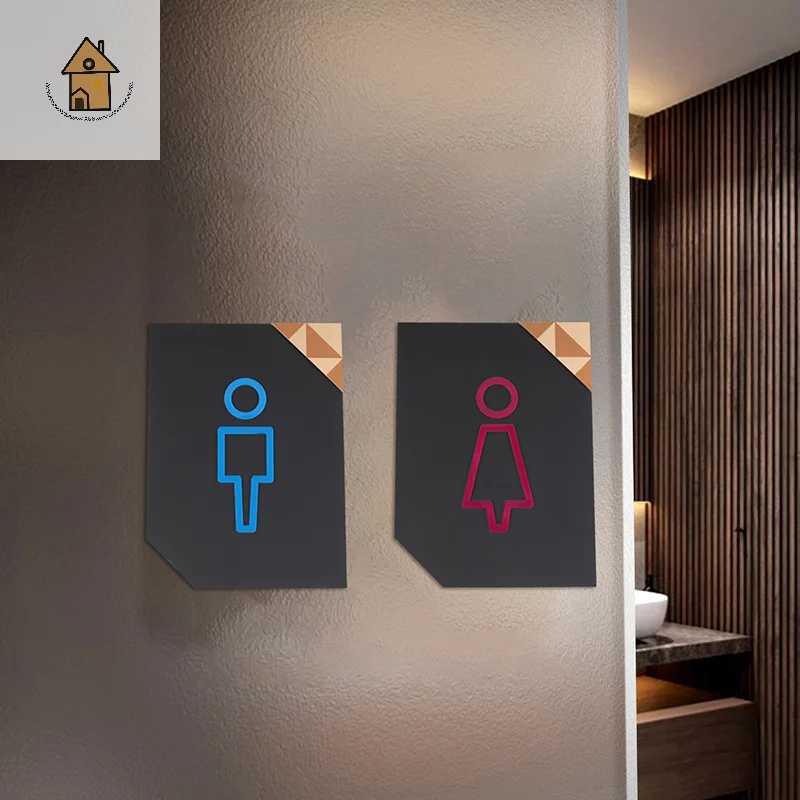 

WC Direction Indicator Decal; Shope Toilet Signage for Public Bathrooms