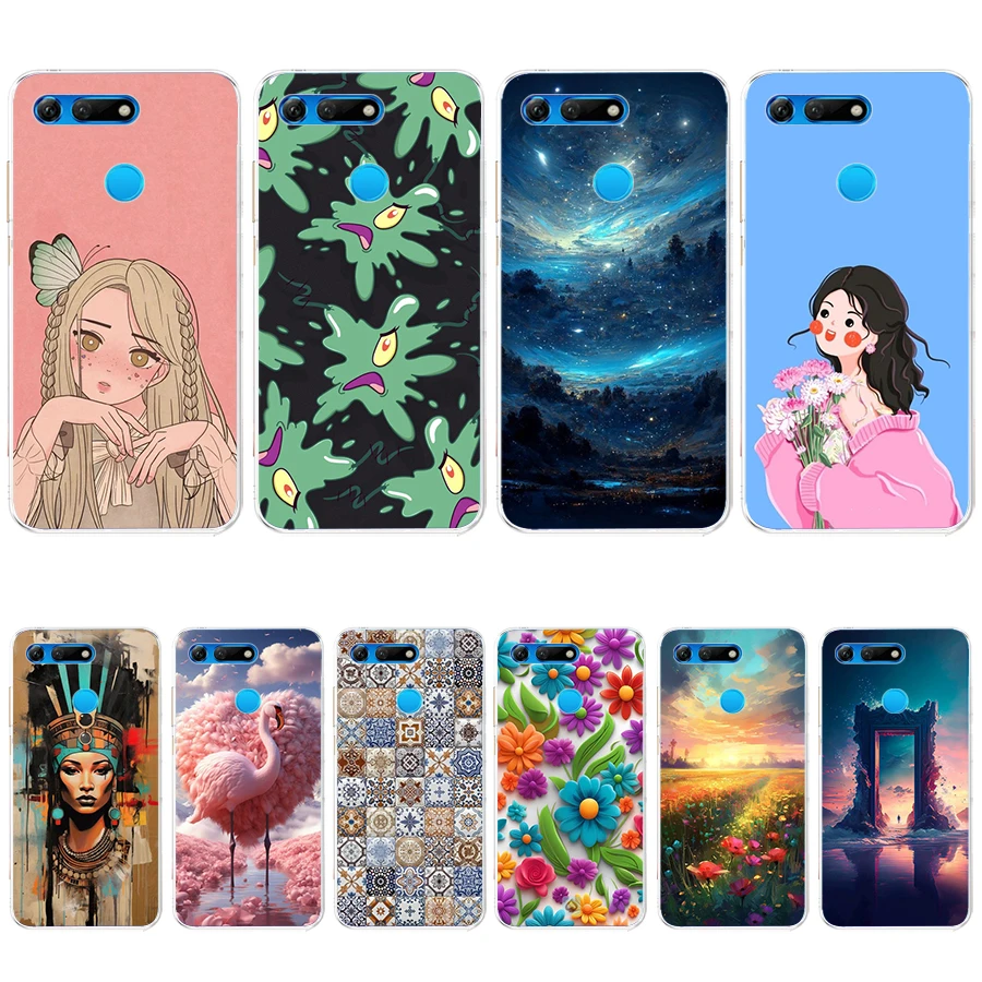 S5 colorful song Soft Silicone Tpu Cover phone Case For Honor view 20