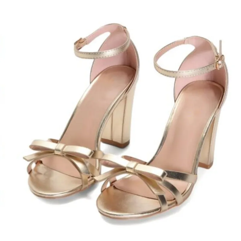 

SHOFOO shoes Fashionable women's high heel sandals. About 11 cm heel height. Golden sandals. Bow sandals. Summer women's sandals