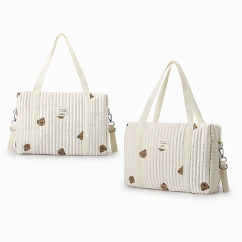 Torba macierzyńska w stylu koreańskim dla pielucha dla niemowląt torba dla mamusi pikowana torba na pieluchy dla ciężarnych kosmetyczka torba na bagaż dla mamy torba podróżna dla mamy