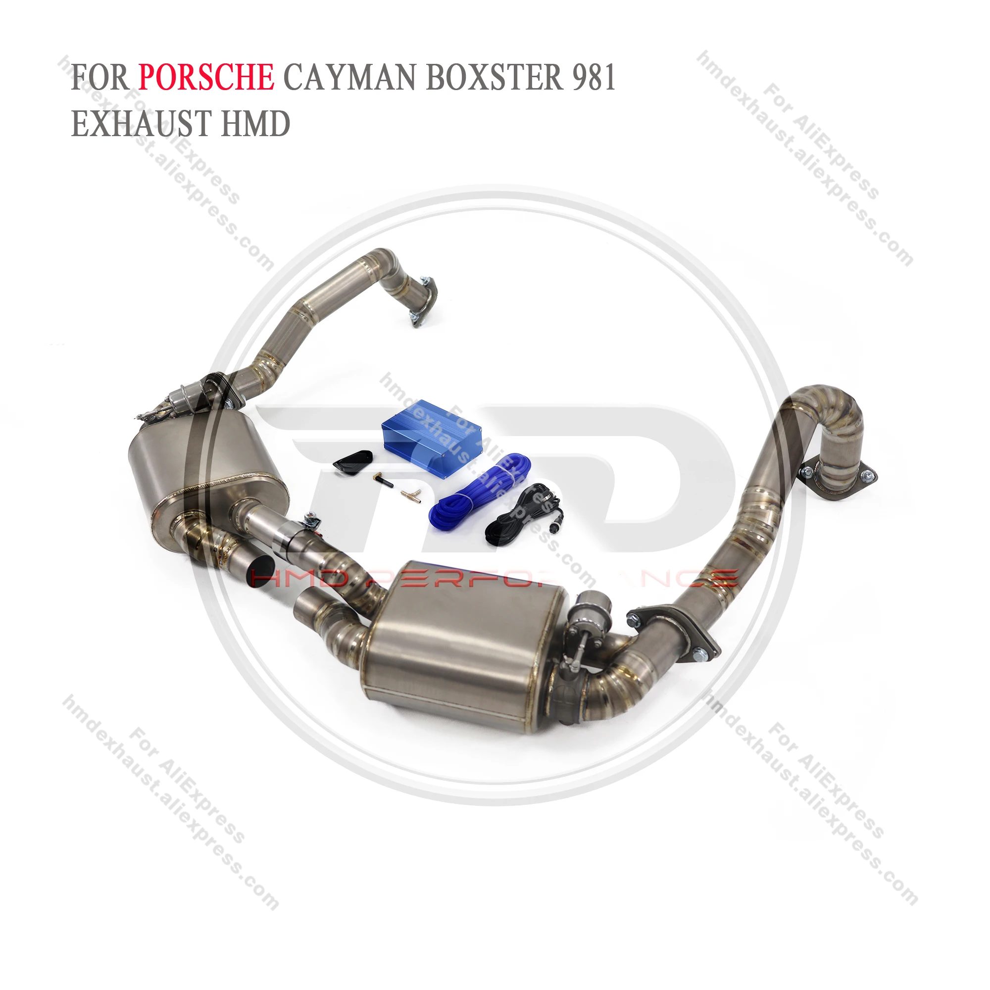 Hmd venda quente sistema de escape titânio desempenho catback escape para porsche cayman boxster 981 com válvula tubo reto