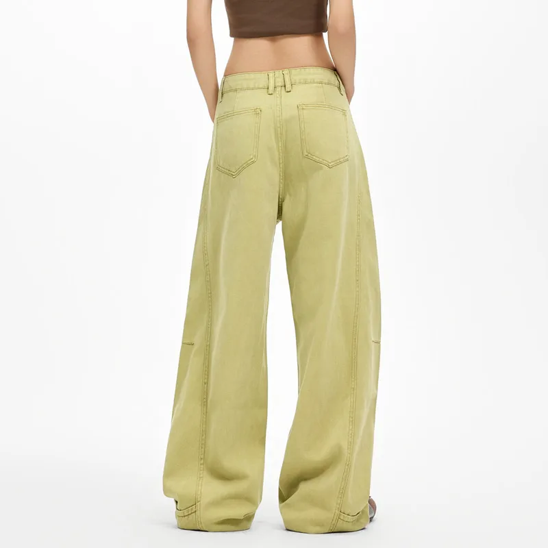 الصيف الأبيض عادية فضفاض خمر لصق مستقيم فضفاض الجينز النساء Y2K 2025 موضة منخفضة الارتفاع غسل الدنيم واسعة الساق جان السراويل #3