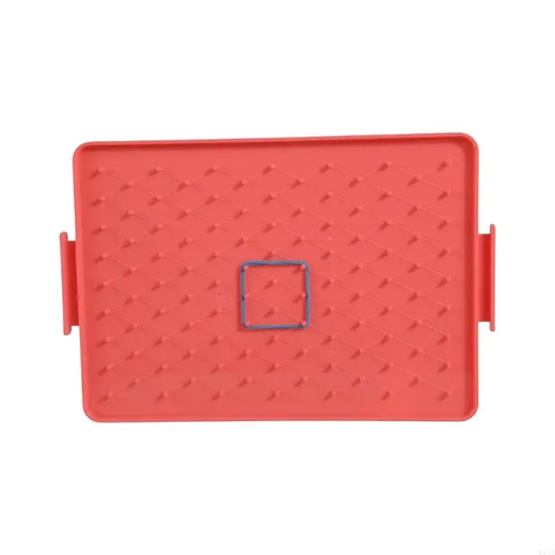 بطاقة Geoboard البلاستيكية للتعلم الهندسي لعبة Pegboard Toy For Kids Classroom Homeschool Use