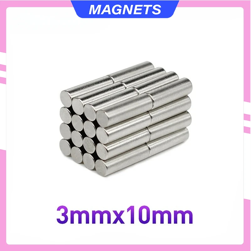 20/50/100/200/500PCS 3x10 Strong Cylinder Rare Earth Magnet 3mm*10mm Round Neodymium Magnets 3x10mm Mini Small Magnet Disc 3*10