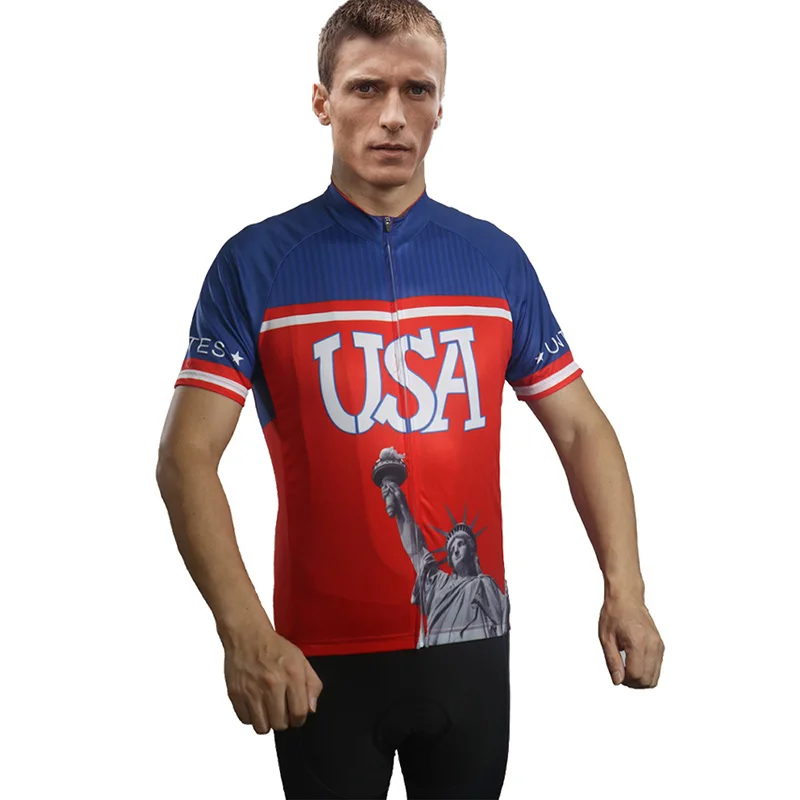 

American Flag Cycling Shirt, Mountain Bike Jersey, USA Clothes, MTB Road Wear, Summer Downhill Motocross, Anti-slip Jacket