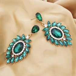 Gorgeous Rhinestone Crystal Dangle Earrings for Women Chunky Hypoallergenic Earrings Gift Jewelry Fashion