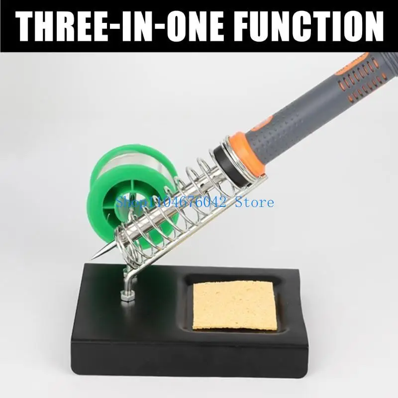 652F Portable Metal Soldering Iron Holder Stand Holder with Cleaning Sponge Solder