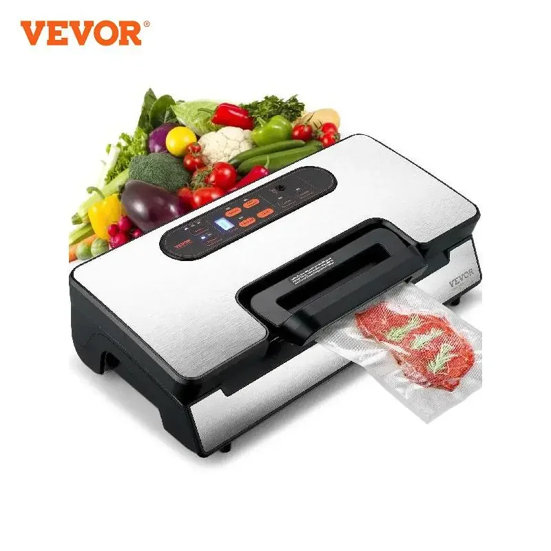 VEVOR Vacuum Sealer Machine Food Preservation Storage Saver 90Kpa  for Dry Moist Food Storage Automatic and Manual Air Sealing