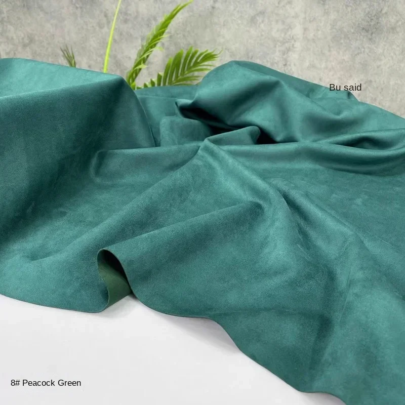 

Peacock Green Elastic Suede Air Layer Fabric for Thick Deer Skin Chicken Fleece Skirt Coat Diy Sewing Cloth Per Meter