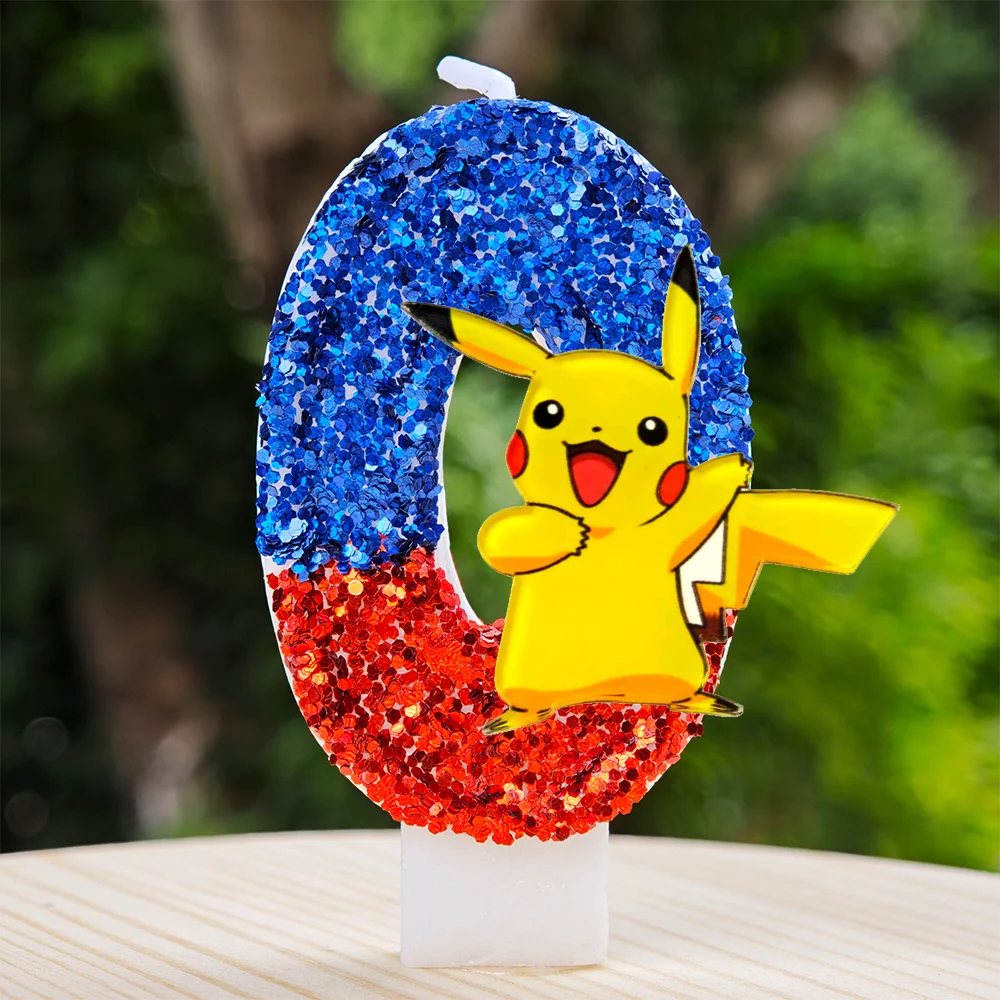 Pokemon Pikachu Nummerierte Geburtstagskerzen Cartoon-Kuchenkerzen Kindergeburtstag Tortendekoration Partyzubehör Geschenke