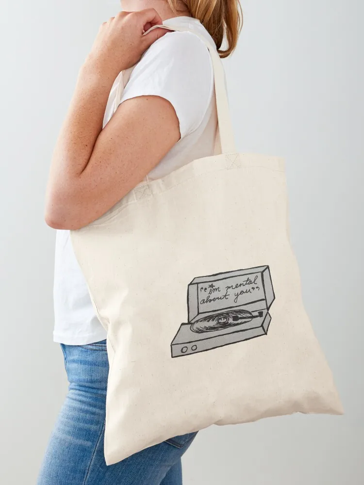 I'm mental about you Tote Bag Cloth bags canvas tote reusable shopping bags