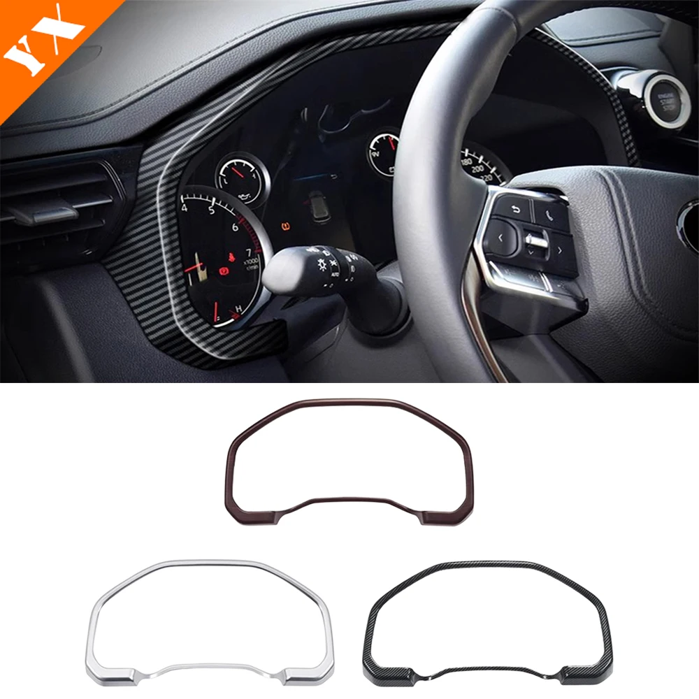 

Аксессуары для Land Cruiser LC 300 2025 2026, автомобильный карбоновый серебристый стиль, украшение на рамку приборной панели, наклейка, гарнир