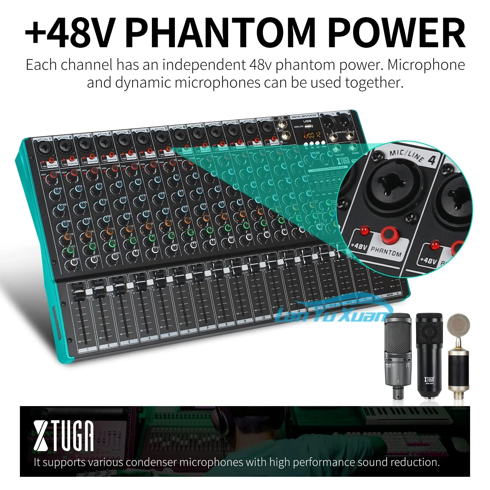 

2026 TS15 New Arrivals Sound Mixer Updated 15 Channel Series Blue Tooth Function Audio Mixer Console