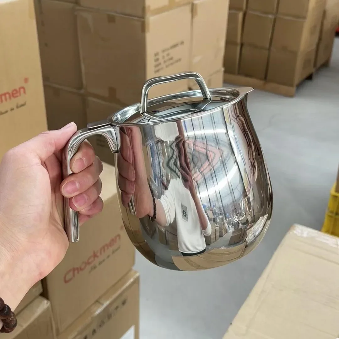 18/10 Stainless Steel Oil Filter Pot Kitchen Multi-use Soy Milk Filter Oil Bottle Home Use Durable Modern Simple Style
