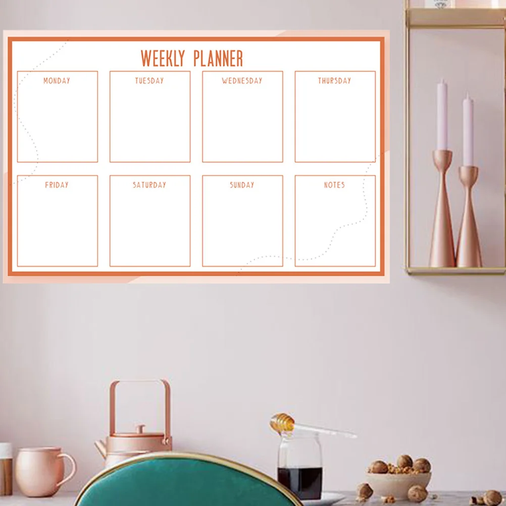 التقويم الأسبوعي الجاف محو مجلس ملصقات السبورة البيضاء لصق رياض الأطفال ورقة سطح المكتب