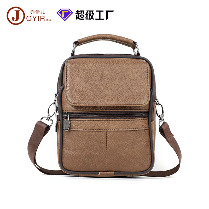 

Casual men's shoulder backpack sports trendy brand men's small satchel commuting real cowhide crossbody leather men's bag fashio